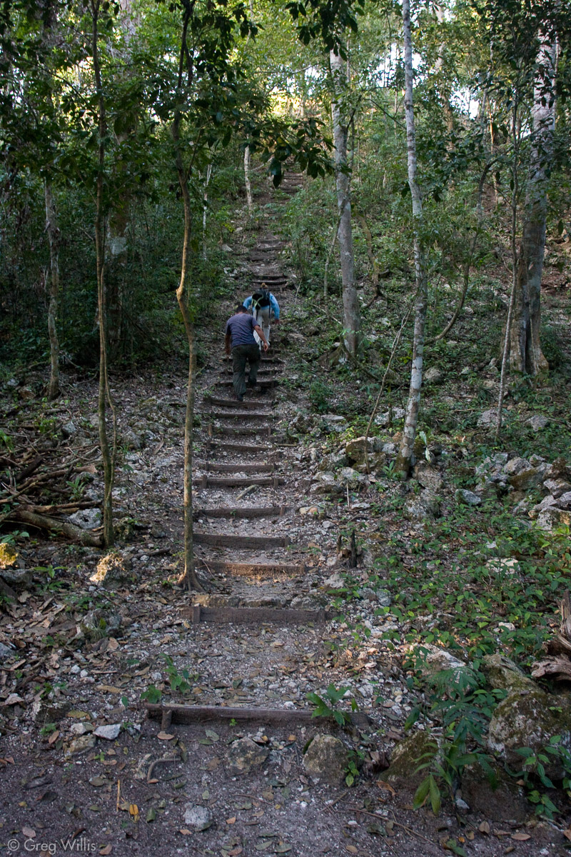 Stairs up the north pyramid at Tintal